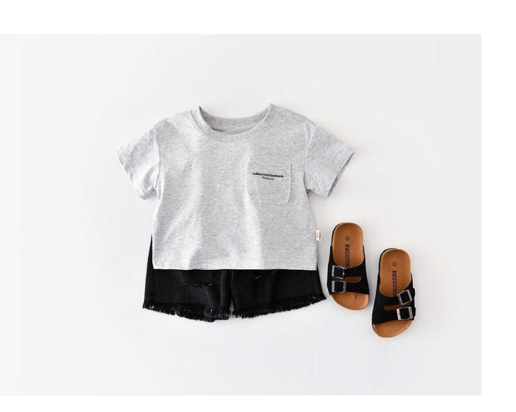 灰色寬鬆日式街頭套裝 