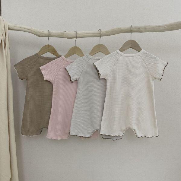 韓系冷色！華夫格素面連身衣 