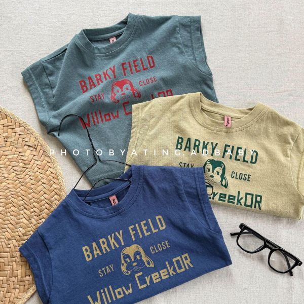 韓系字母狗狗無袖上衣 