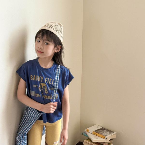 韓系字母狗狗無袖上衣 