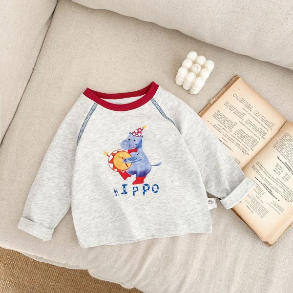 可愛動物明線領休閒tee 