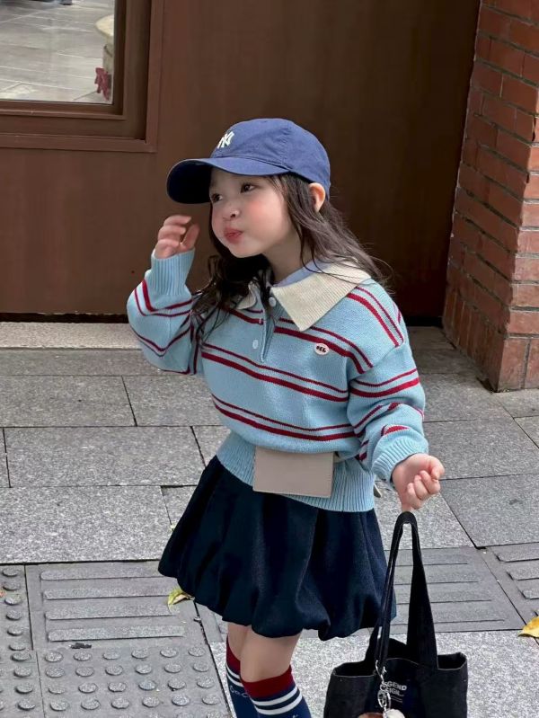 小學院藍調條紋套裝 