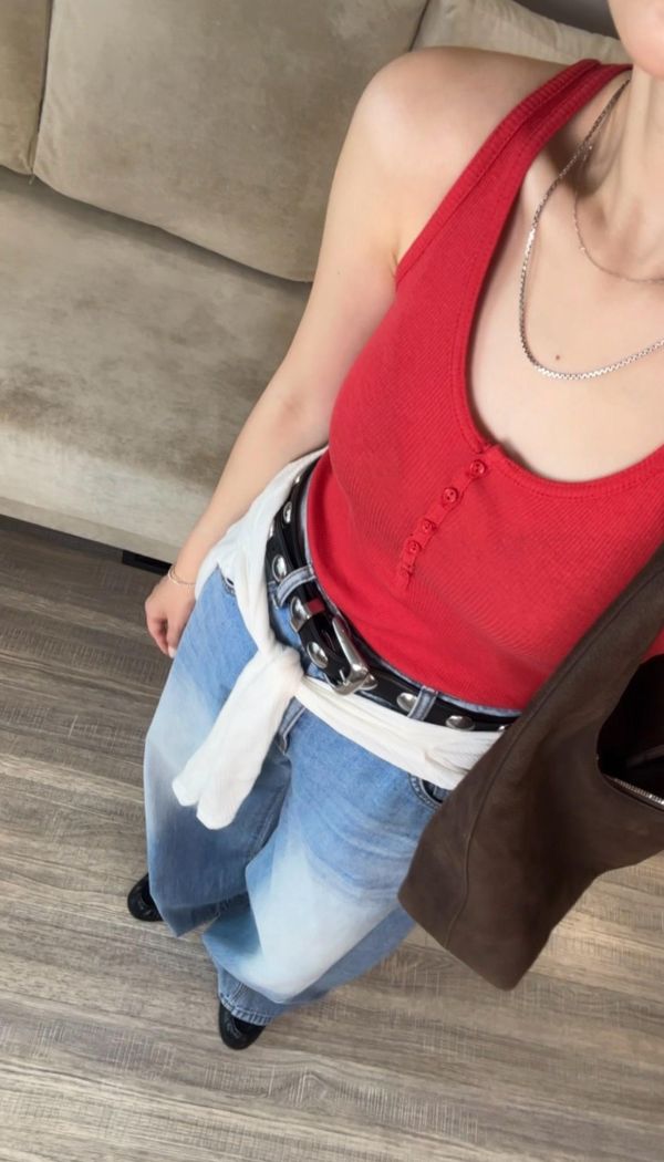 J12 單穿疊搭都漂亮 彈性前釦天絲棉背心(紅) 