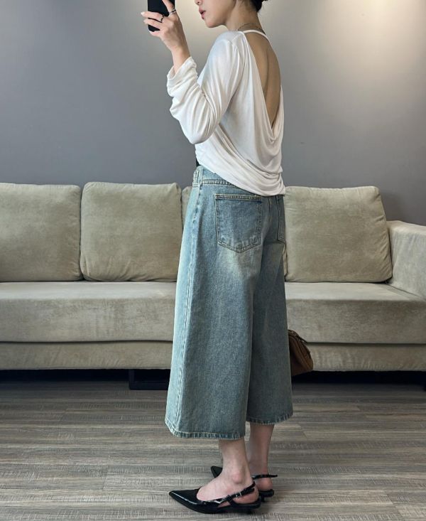 J07 版型完美 辣的剛剛好垂墜露背T(白) 