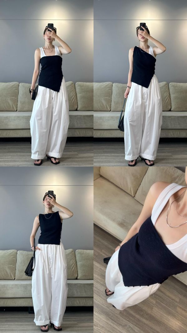 J04 一衣多穿 時髦雙側釦針織衫(深藍) 