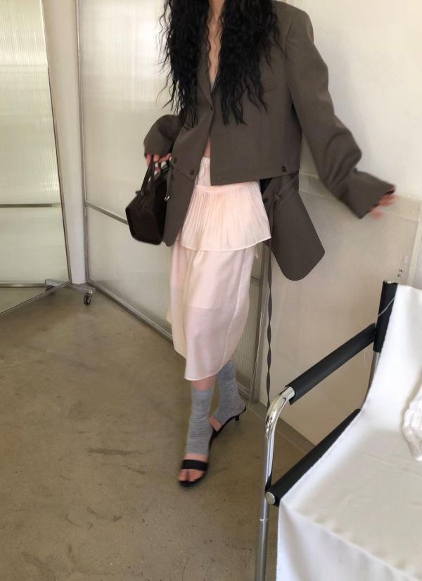 H19 *現貨 可甜可鹹 層次紗半裙(粉，可拆) 