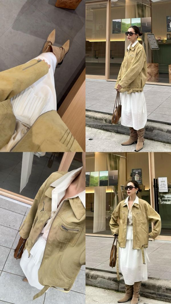 H18 *現貨 細節滿滿 前拉鍊壓線霧面皮革外套(圖片色) 