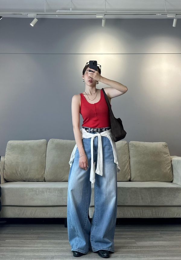 J12 單穿疊搭都漂亮 彈性前釦天絲棉背心(紅) 