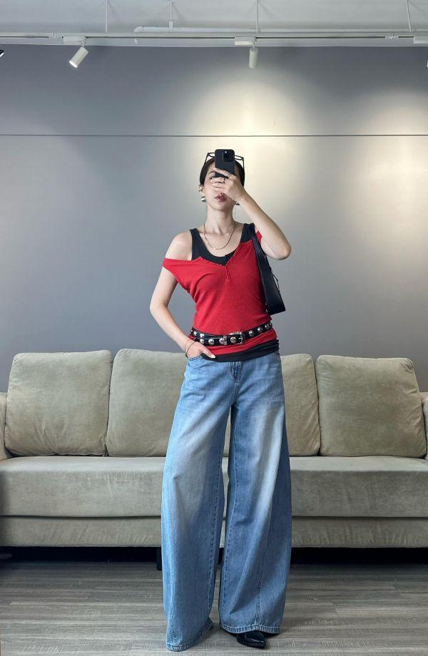 J12 單穿疊搭都漂亮 彈性前釦天絲棉背心(紅) 