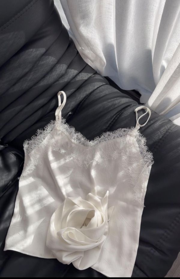 J19 繫帶細肩蕾絲背set(白) 