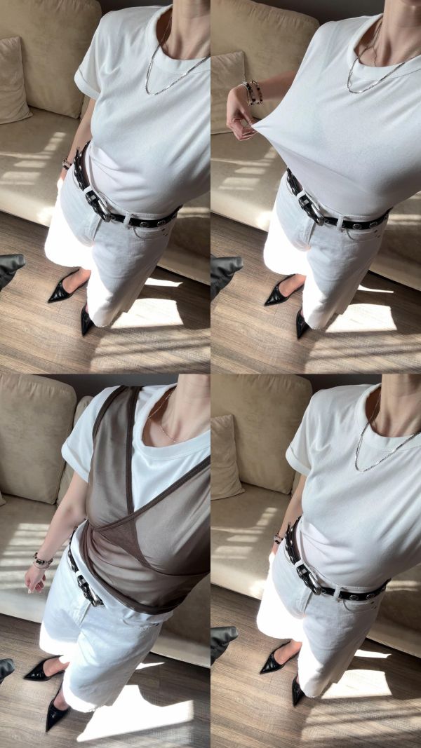 J02 必收! 極舒適百搭顯瘦圓領白T 