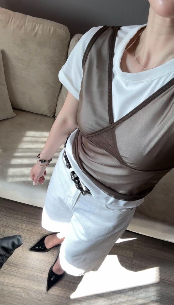 J01 搭配好幫手 彈性紗背心(灰黑/咖) 