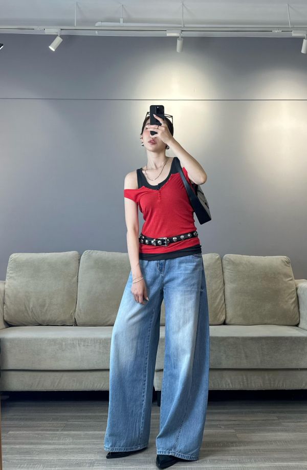 J12 單穿疊搭都漂亮 彈性前釦天絲棉背心(紅) 