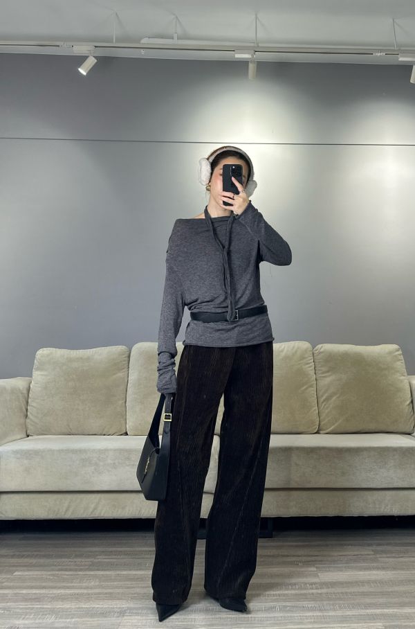 G05 超值必收 百搭瘦瘦細絨褲(咖，腰圍鬆緊，內加絨） 