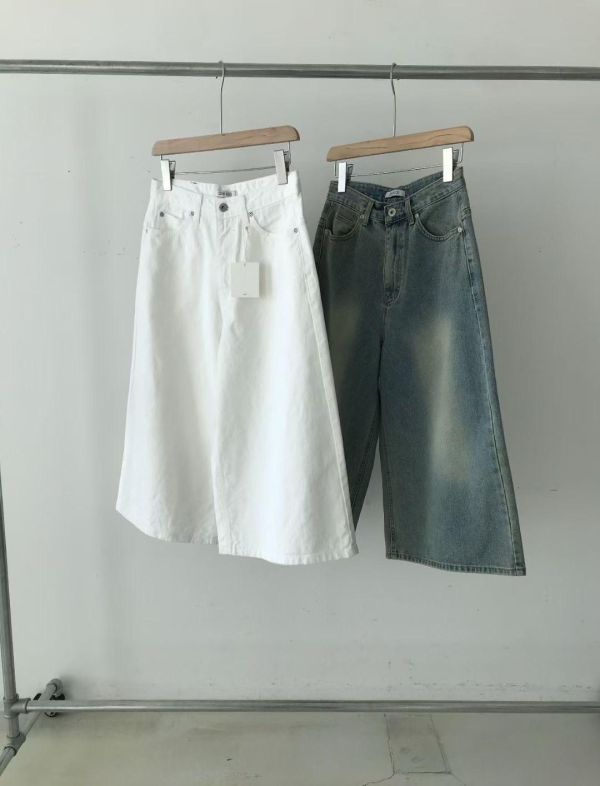 JP17 Tailor粉必收 隨便搭都時髦七分牛仔褲(白，S/M) 