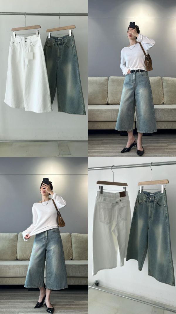 JP17 Tailor粉必收 隨便搭都時髦七分牛仔褲(水洗藍，S/M) 