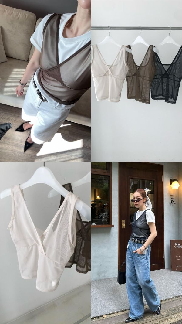 J01 搭配好幫手 彈性紗背心(灰黑/咖) 