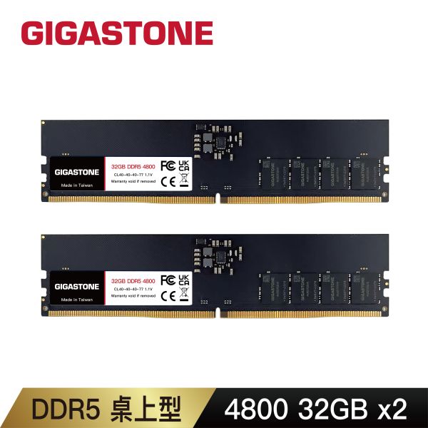 DDR5 4800MHz 桌上型記憶體 16GB/32GB DDR5 Long-DIMM, 288 pin 1.1V 16GB / 32GB Single Channel Dual Channel Unbuffered On-Die ECC CL40 原生 38,400MB/s PC5-38400