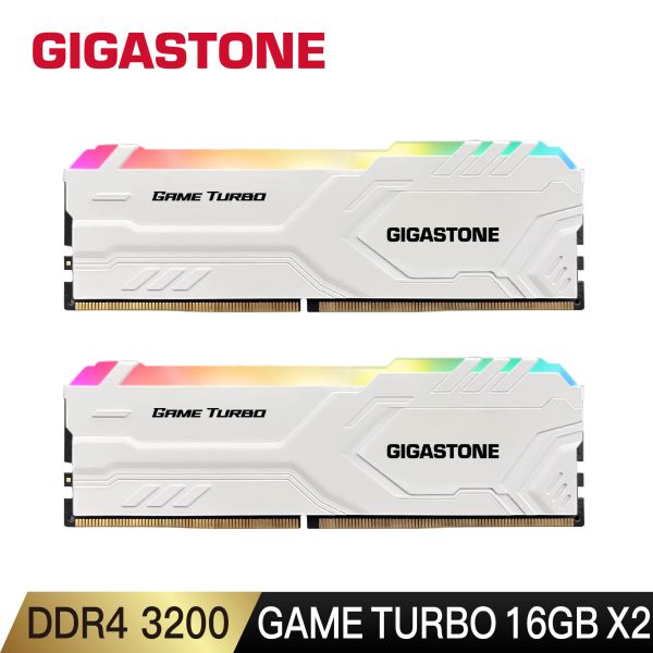 GAME TURBO DDR4 3200 32GB RGB 電競超頻 桌上型記憶體 (PC專用/16GBx2) DDR4,3200MHz,32GB,筆記型記憶體,1入組Gigastone,Intel,AMD,DRAM16GB,SODIMM,5年保固