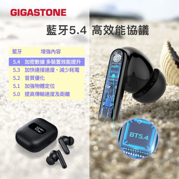 GIGASTONE 真無線藍牙降噪耳機藍牙 TAL1｜藍牙5.4 ANC主動降噪耳機/LED電量顯示/遊戲低延遲/抗噪真無線 真無線藍牙耳機,藍牙降噪耳機,TAL1,ANC主動降噪,低延遲遊戲耳機,抗噪耳機,無線藍牙耳機,LED電量顯示耳機,運動藍牙耳機,Type-C真無線耳機