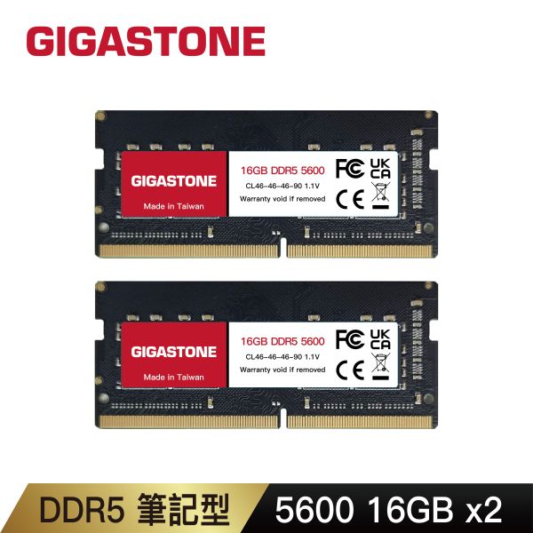 DDR5 5600MHz 筆記型記憶體 16GB/32GB DDR5 SO-DIMM, 262 pin 1.1V 16GB / 32GB Single Channel Dual Channel Unbuffered On-Die ECC CL40 原生 38,400MB/s PC5-38400