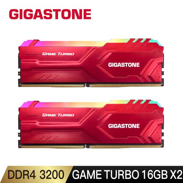 GAME TURBO DDR4 3200 32GB RGB 電競超頻 桌上型記憶體 (PC專用/16GBx2) DDR4,3200MHz,32GB,筆記型記憶體,1入組Gigastone,Intel,AMD,DRAM16GB,SODIMM,5年保固