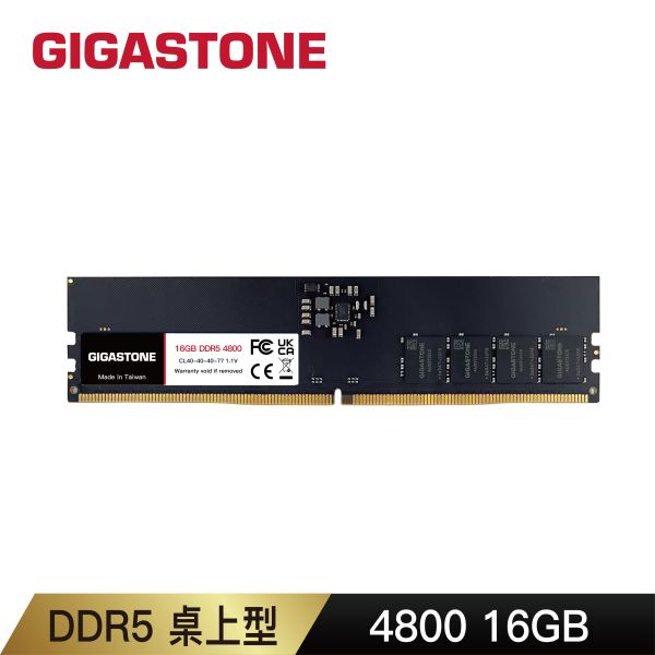 DDR5 4800MHz 桌上型記憶體 16GB/32GB DDR5 Long-DIMM, 288 pin 1.1V 16GB / 32GB Single Channel Dual Channel Unbuffered On-Die ECC CL40 原生 38,400MB/s PC5-38400