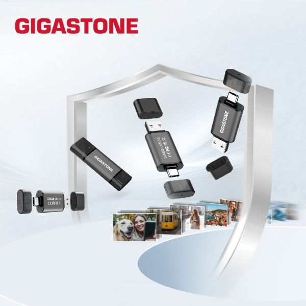 GIGASTONE USB3.2 Type-C 雙介面隨身碟 UAC-4400GY｜支援iPhone 17/iPad/Mac/電腦/筆電 GIGASTONE USB3.2 Type-C OTG 雙介面隨身碟  UAC-4400GY｜256GB/128GB/64GB/32GB 最高100MB/s｜支援iPhone 17/iPad/Mac/電腦/筆電
