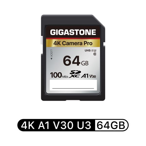 4K攝影SD記憶卡 UHS-I 1A U3 V30 Gigastone,64GB,SDXC,SD,UHS-I,U3,A1V30,4K記憶卡,64G,單眼相機,攝錄影機,專用記憶卡4K,高畫質錄影,防水,防震,防X光,傳輸速度,100MB/s