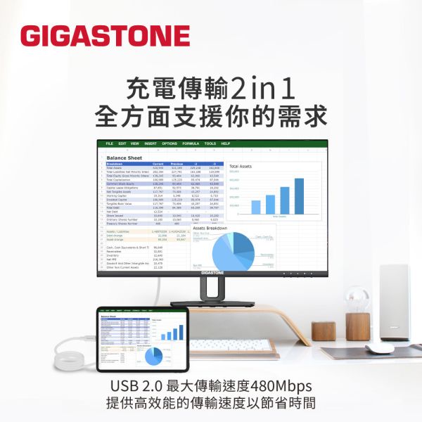 GIGASTONE 磁吸編織 60W Type-C to C傳輸線｜適用 iPhone/iPad/三星/筆電/華為/Type-C 裝置/平板快充充電線 GIGASTONE 磁吸編織 60W Type-C to C傳輸線｜適用 iPhone/iPad/三星/筆電/華為/Type-C 裝置/平板快充充電線