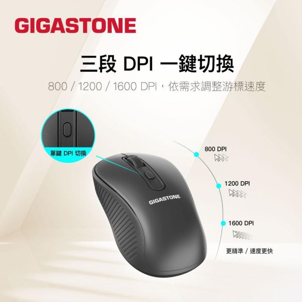 GIGASTONE 雙模式 無線藍牙滑鼠｜靜音按鍵 USB接收器+藍牙 可調整DPI 人體工學對稱設計 一年到府換新 GIGASTONE 雙模式 無線藍牙滑鼠｜靜音按鍵 USB接收器+藍牙 可調整DPI 人體工學對稱設計 一年到府換新