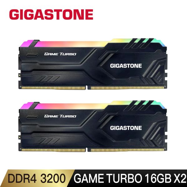 GAME TURBO DDR4 3200 32GB RGB 電競超頻 桌上型記憶體 (PC專用/16GBx2) DDR4,3200MHz,32GB,筆記型記憶體,1入組Gigastone,Intel,AMD,DRAM16GB,SODIMM,5年保固