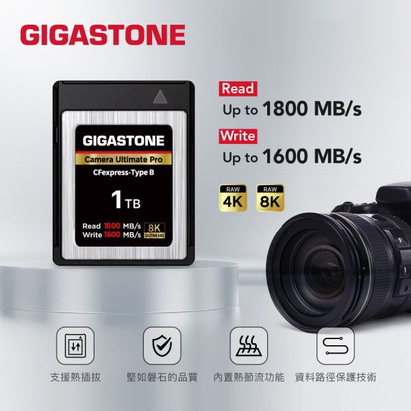 GIGASTONE 8K 專業攝影記憶卡 Camera Ultimate Pro CFexpress Type-B｜五年資料救援系列，適用 Canon/Nikon 高階相機 GIGASTONE 8K 專業攝影記憶卡 Camera Ultimate Pro CFexpress Type-B 1TB/512GB｜五年資料救援系列,適用 Canon/Nikon 高階相機