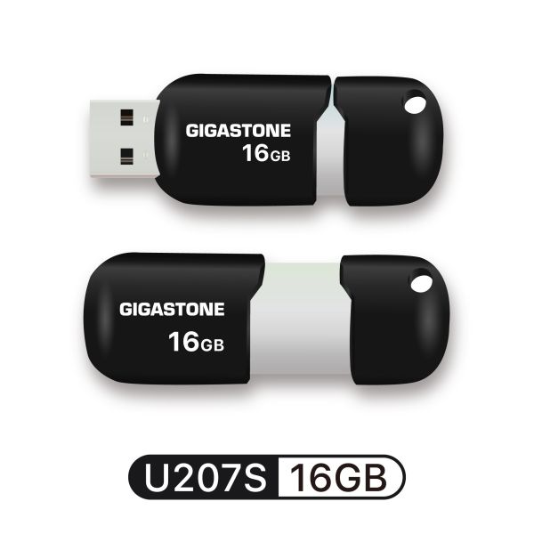 USB 2.0 膠囊迷你隨身碟 U207S Gigastone,16GB,USB2.0,黑銀膠囊隨身碟,U207S ,原廠保固,五年,無蓋設計,隨插即用
