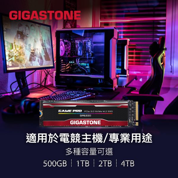 GIGASTONE 電競固態硬碟 M.2 NVMe PCIe Gen3  內接式SSD｜500GB/1TB/2TB/4TB 最高3400MB/s GIGASTONE 電競固態硬碟 M.2 NVMe PCIe Gen3 內接式SSD｜500GB/1TB/2TB/4TB 最高3400MB/s