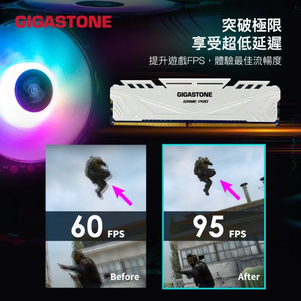 GIGASTONE DDR4 GAME PRO 電競記憶體｜XMP超頻 台灣製造 支援 Intel/AMD 平台 GIGASTONE, DDR4 GAME PRO, 桌機記憶體, DDR4 無緩衝, Non-ECC 記憶體, 3200MHz DDR4, CL16-18-18-38, PC4-25600, 長條 DIMM 288-pin, 黑色散熱片, 白色散熱片, XMP 2.0, D.O.C.P, 單通道, 雙通道, 超頻記憶體, 電競記憶體, 桌機升級, DIY 安裝, 1.35V 工作電壓, 向下相容,