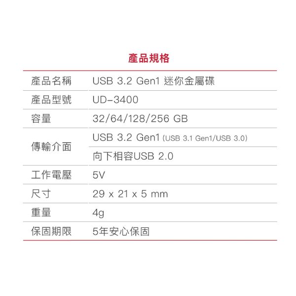 GIGASTONE USB3.2 極高耐用隨身碟｜MIT台灣製造/ 五年保固 GIGASTONE USB3.2 極高耐用隨身碟 UD-3400｜256GB/128GB/64GB/32GB ｜MIT台灣製造