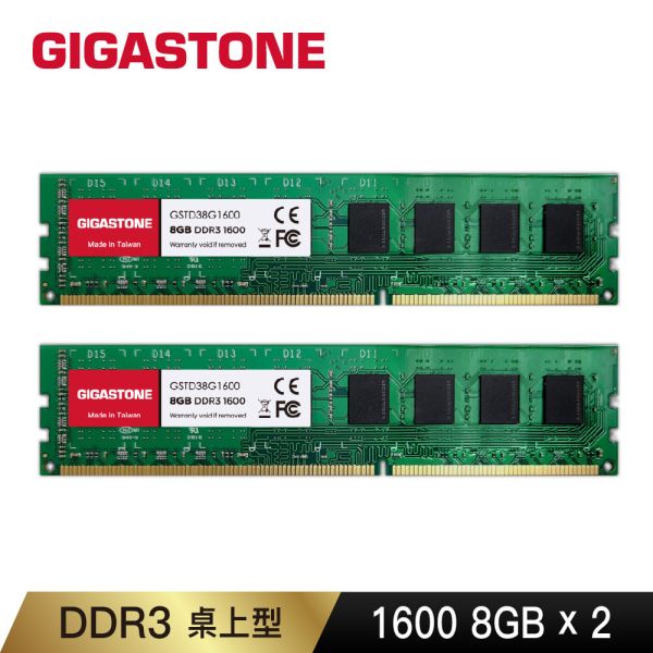 DDR3 1600MHz 16GB 桌上型記憶體 2入 (PC專用/8GBx2) Gigastone,DDR3,1600MHz,8GB,桌上型,記憶體,單入,PC專用,DDR3-1600,原廠保固,五年,UDIMM,8GBx2