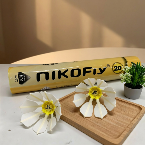 nikofly 黃色20號三合一八根羽毛羽毛球 【 大陸製 x 鴨/鵝毛 x 耐打】 12入 