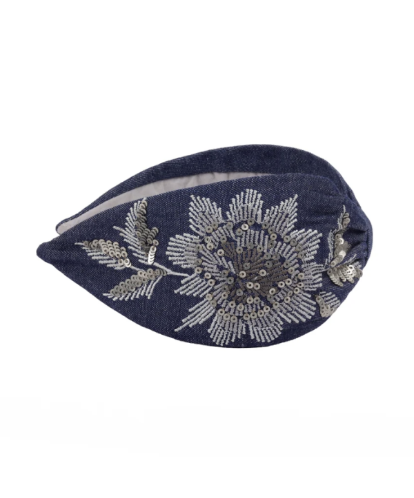 【Namjosh】手工珠繡髮箍＿深藍 髮夾、髮飾、手工刺繡