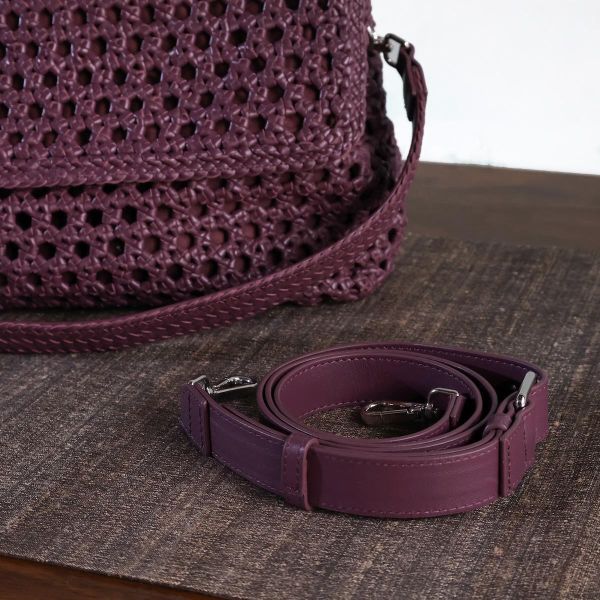 【Allan K】Caroline Large 皮革編織包（葡萄酒紫） 皮包,皮革,皮革編織,羊皮,肩背包,手工皮革編織,手工,包包