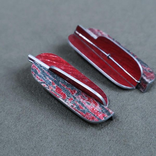 【江枚芳 Meifang Chiang Metal Arts】邊界耳針式耳環 Boundry Brooch 耳環,耳勾,鋁,陽極處裡
