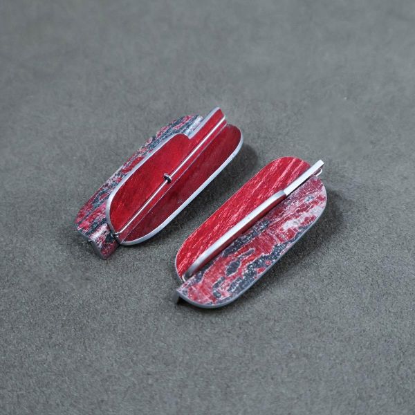 【江枚芳 Meifang Chiang Metal Arts】邊界耳針式耳環 Boundry Brooch 耳環,耳勾,鋁,陽極處裡