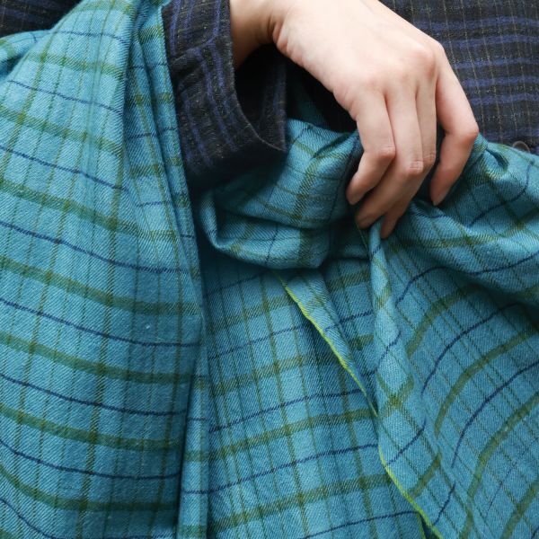 【Maku Textile】POND圍巾 手織,手紡紗,圍巾,棉,植物染,草木染