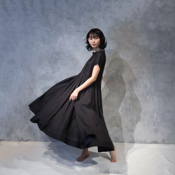【Maku Textile】MARION_118/SC_A.EM/MING 手織,手紡紗,洋裝,蠶絲,植物染,草木染