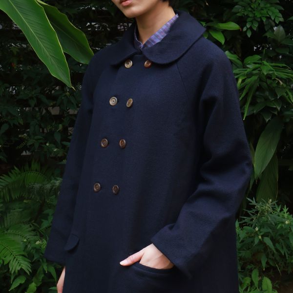 【Maku Textile】AIKO毛料大衣 手織,手紡紗,大衣,羊毛,植物染,草木染