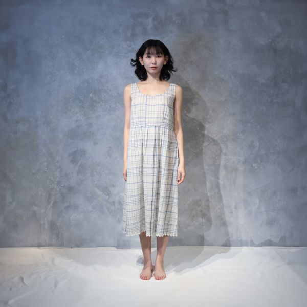 【Maku Textile】ANAIS_653 手織,手紡紗,洋裝,蠶絲,植物染,草木染