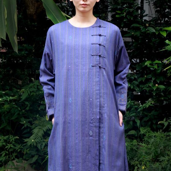 【Maku Textile】GURBESU外罩衫 手織,手紡紗,洋裝,棉,植物染,草木染