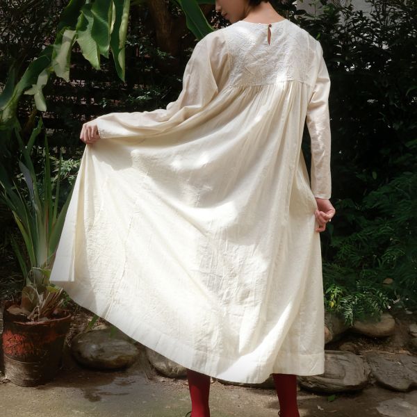 【Maku Textile】YUMI洋裝 手織,手紡紗,洋裝,美麗諾羊毛,植物染,草木染