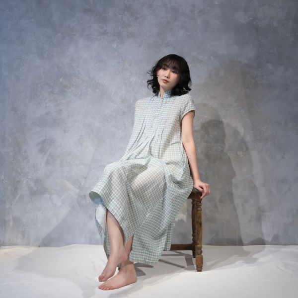 【Maku Textile】TASHI_668/M.EM 手織,手紡紗,洋裝,蠶絲,植物染,草木染
